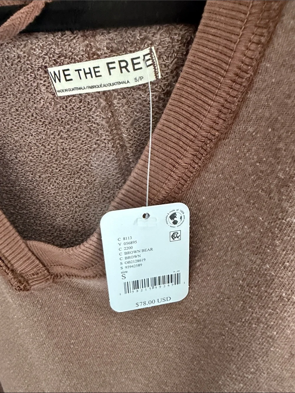 ⭐️NWT Free People Venice V-Neck Sweatshirt⭐️ - Picture 7 of 8